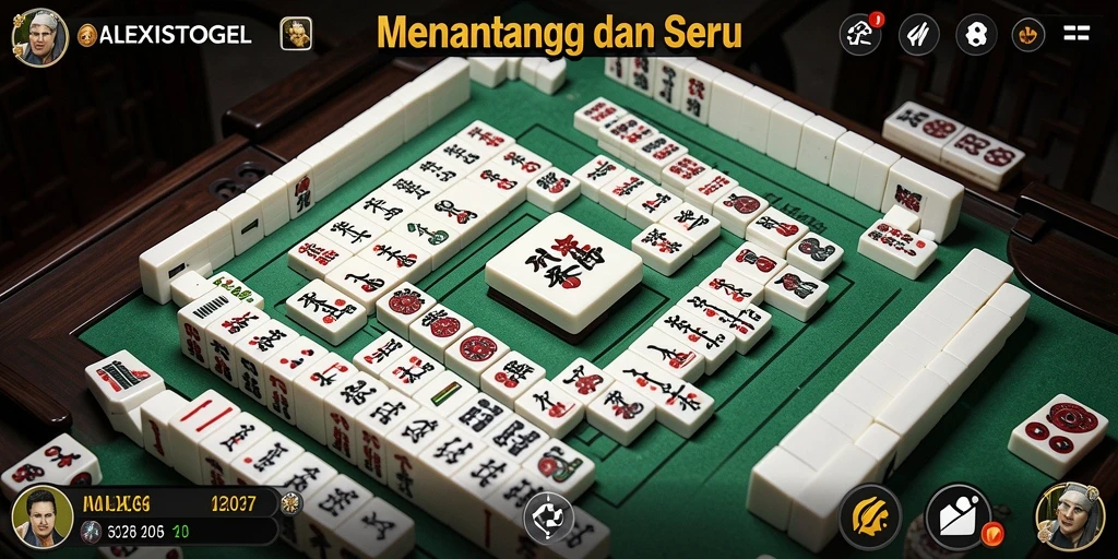 Tampilan gameplay seru ALEXISTOGEL saat bermain Mahjong.