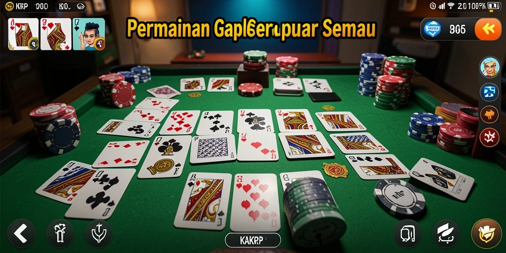 Tampilan gameplay KAKRP yang seru dan interaktif dalam permainan Gaple.