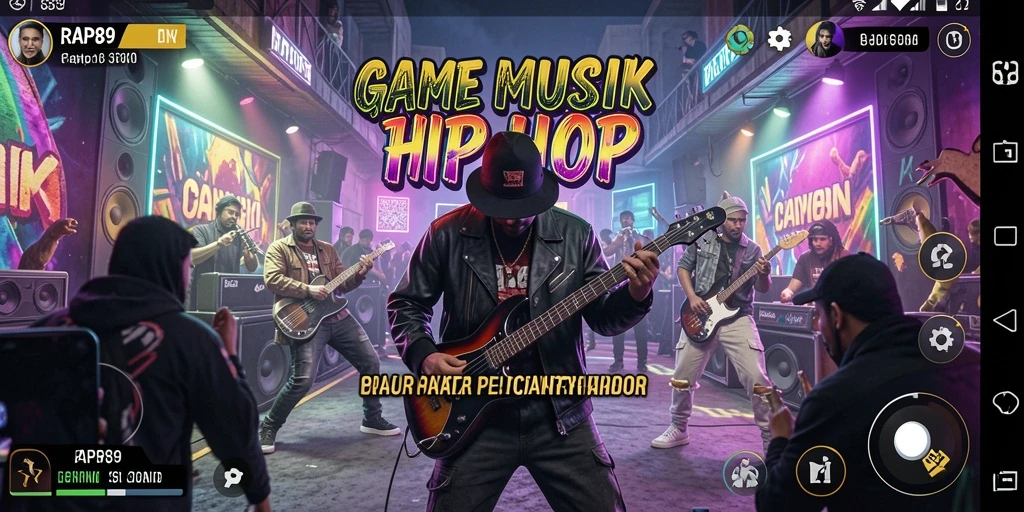 Tampilan gameplay RAP89 dengan antarmuka musik yang menarik.