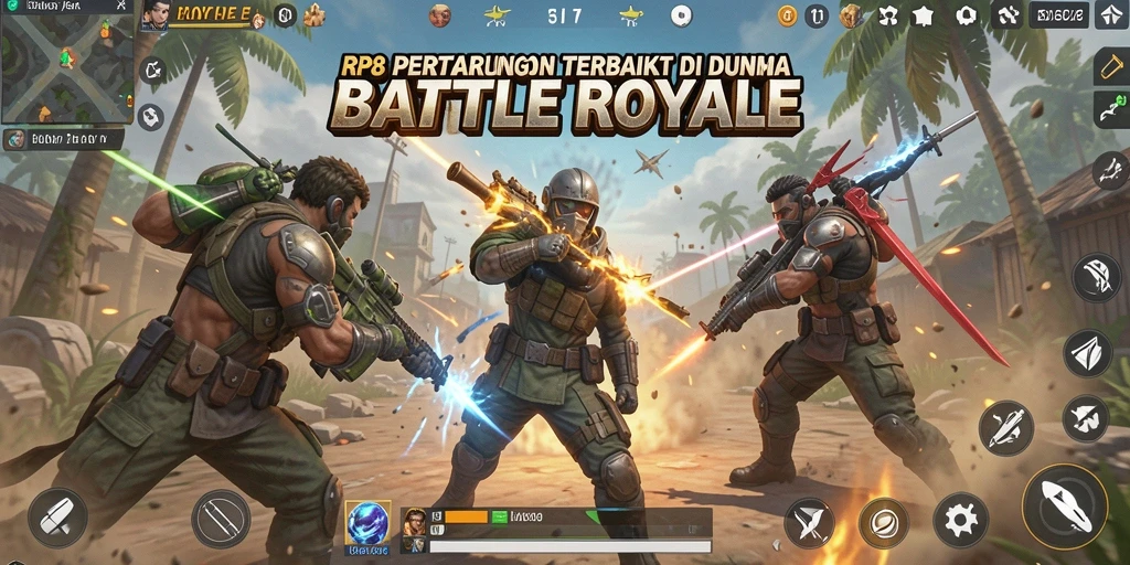 Tampilan seru gameplay RP8 di arena Battle Royale.