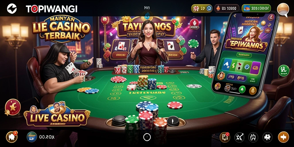Tampilan gameplay Live Casino di TOPIWANGI yang menarik dan interaktif.